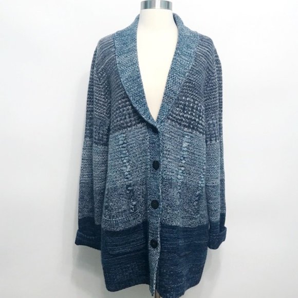 PENDLETON Lambswool and Angora button down cardigan sweater coat - Picture 4 of 7
